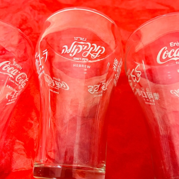 6 Vintage coca-cola glasses written in 5 languages - Picture 7 of 11